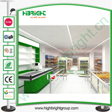 Supermarkt-Ausrüstungen und Anzeigen-Regal mit 3D Zeichnung